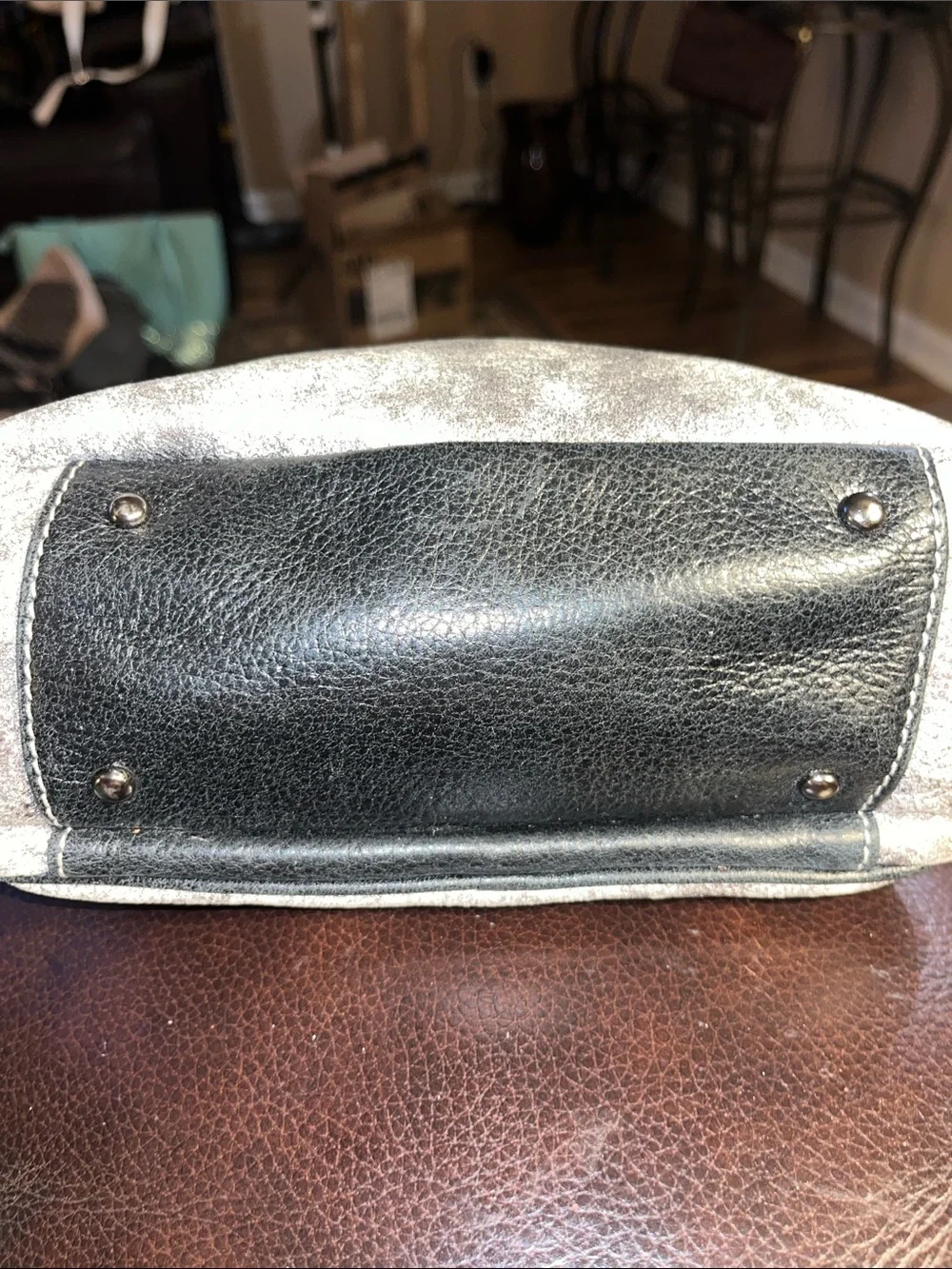 EUC Aimee Kestenberg Distressed Metallic leather Crossbody